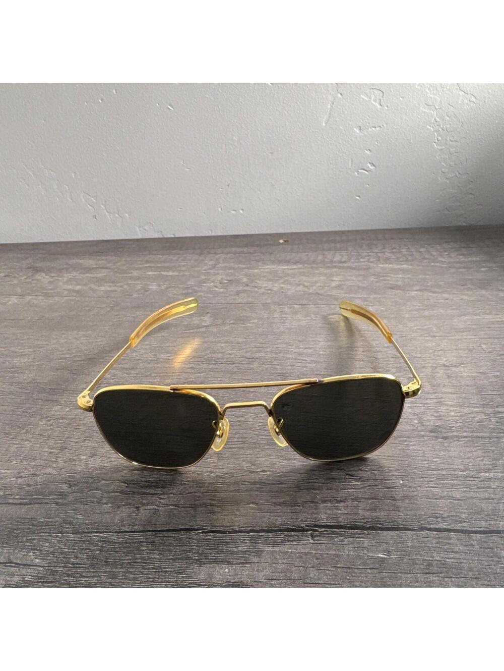 General OPTICAL Aviator Sunglasses 5 1/2 American US Soldier Gold FRAMES ONLY
